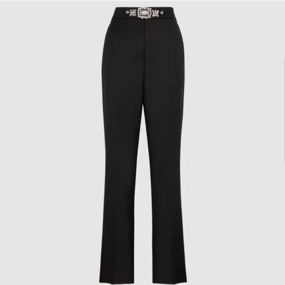 Christopher Kane New With Tags (Flaw) IT Size 52/US 16 Crystal Wool Trousers